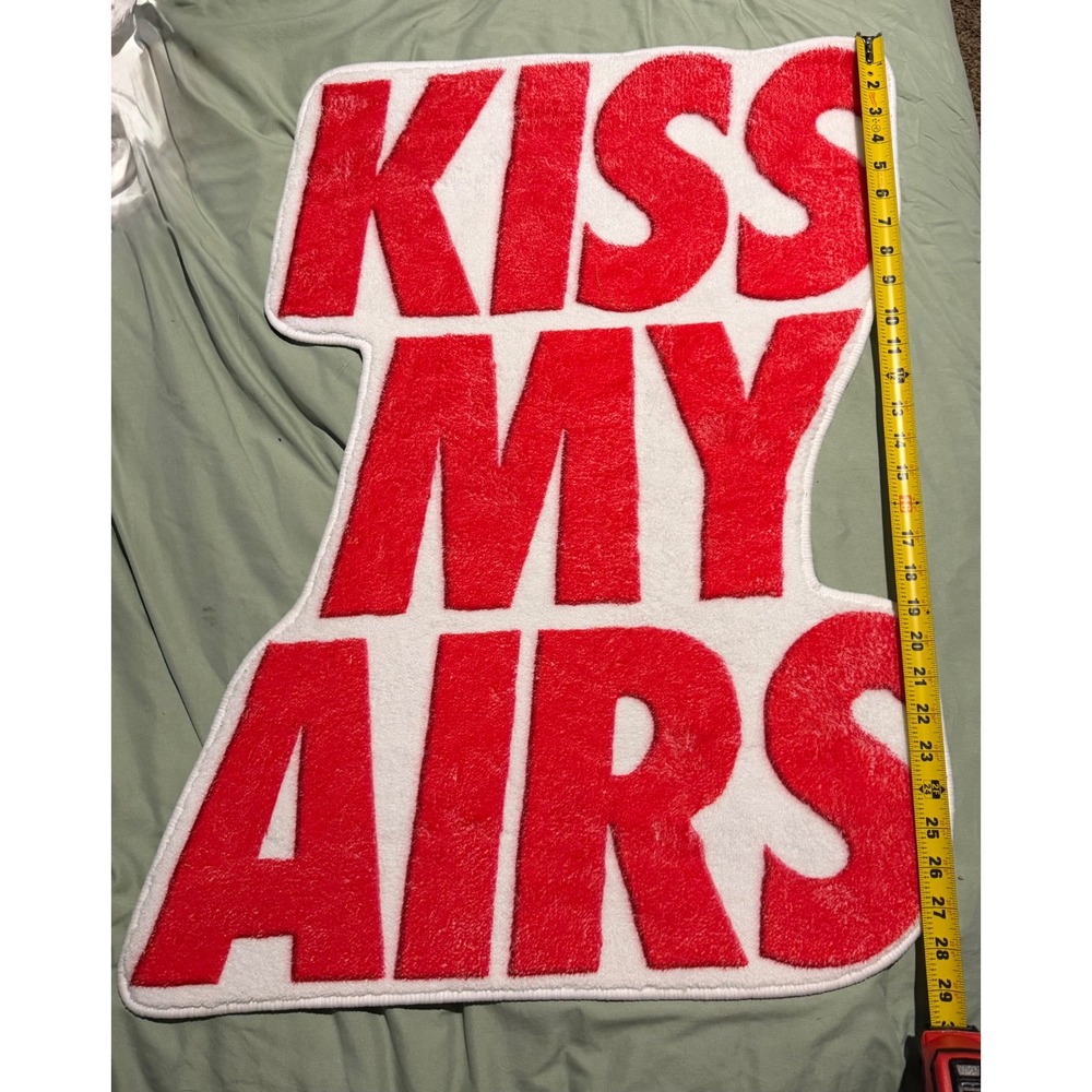 Nike Kiss My Airs Sneaker Rug Red White Streetwear Home Decor Accent Mat 29x24